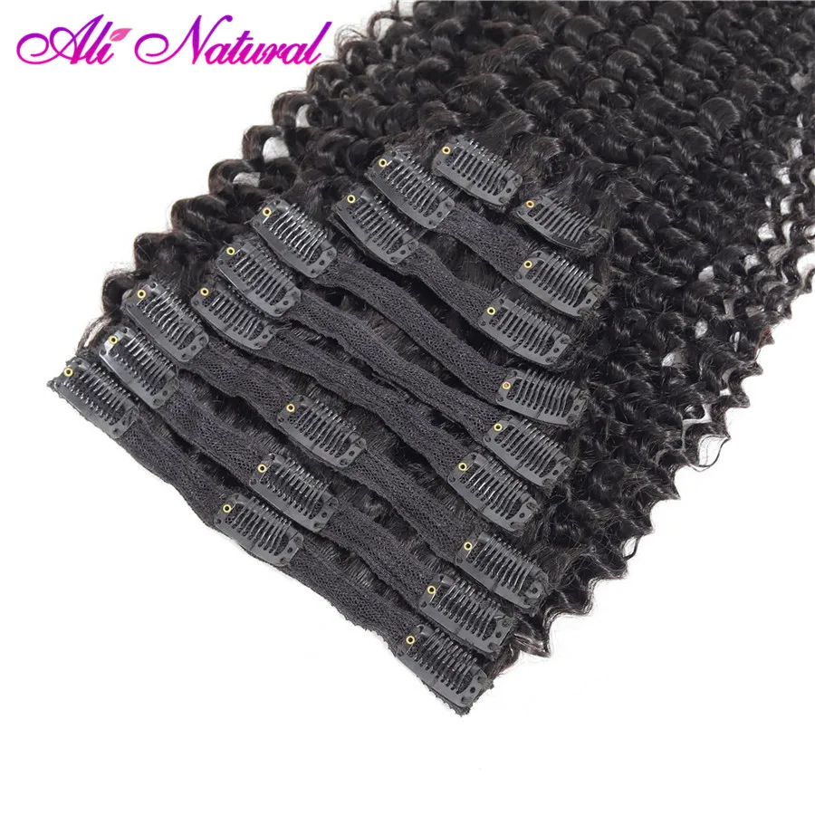 Зажим в Пряди человеческих волос для наращивания кудрявый вьющиеся волосы на всю