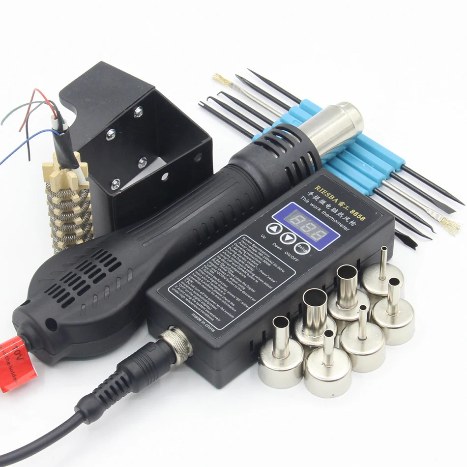 Riesba 8858 PLUG Портативная паяльная станция BGA воздуходувка горячего воздуха