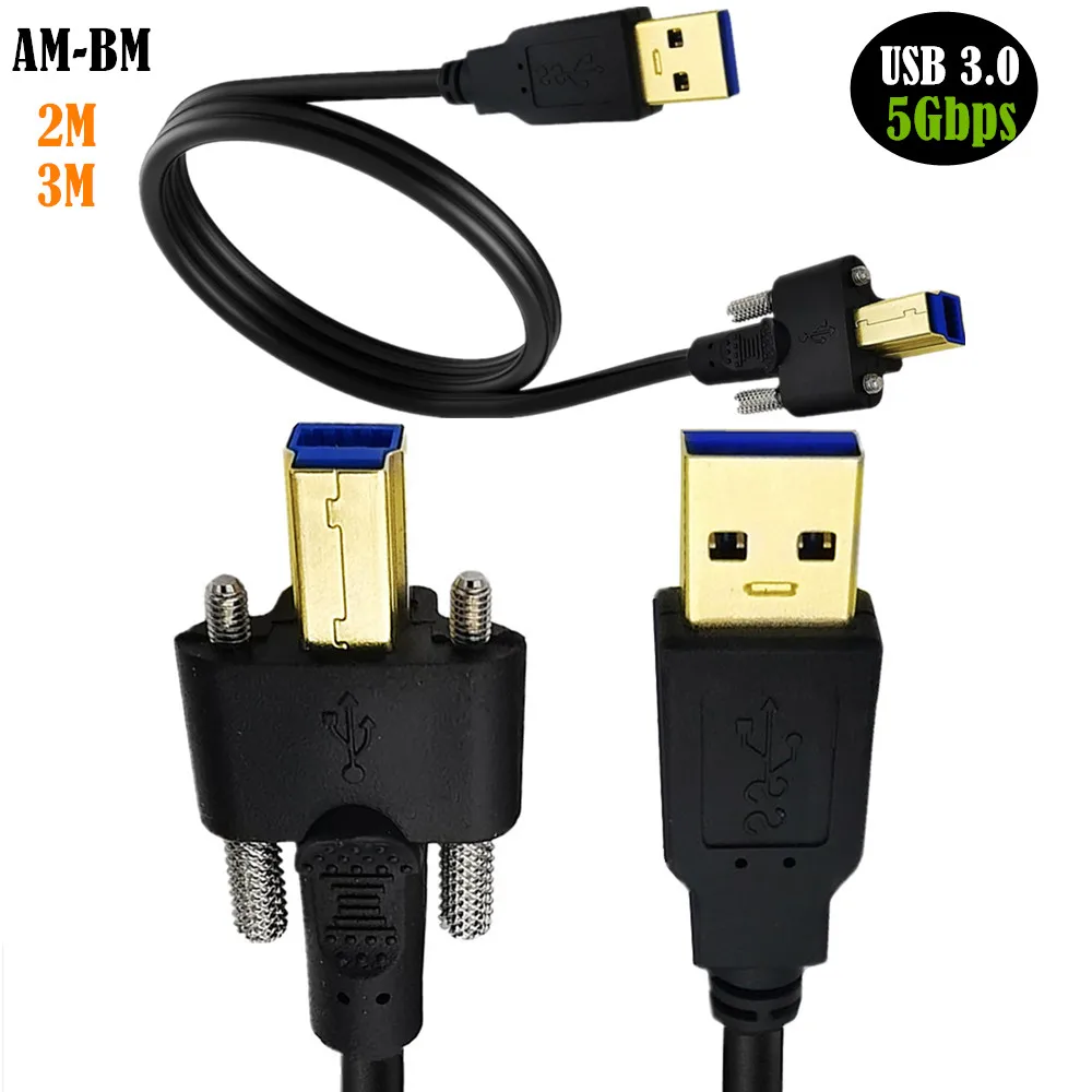 Фото Кабель USB 3 0 со штыревыми соединителями A и B с винтовым замком M3 используется для
