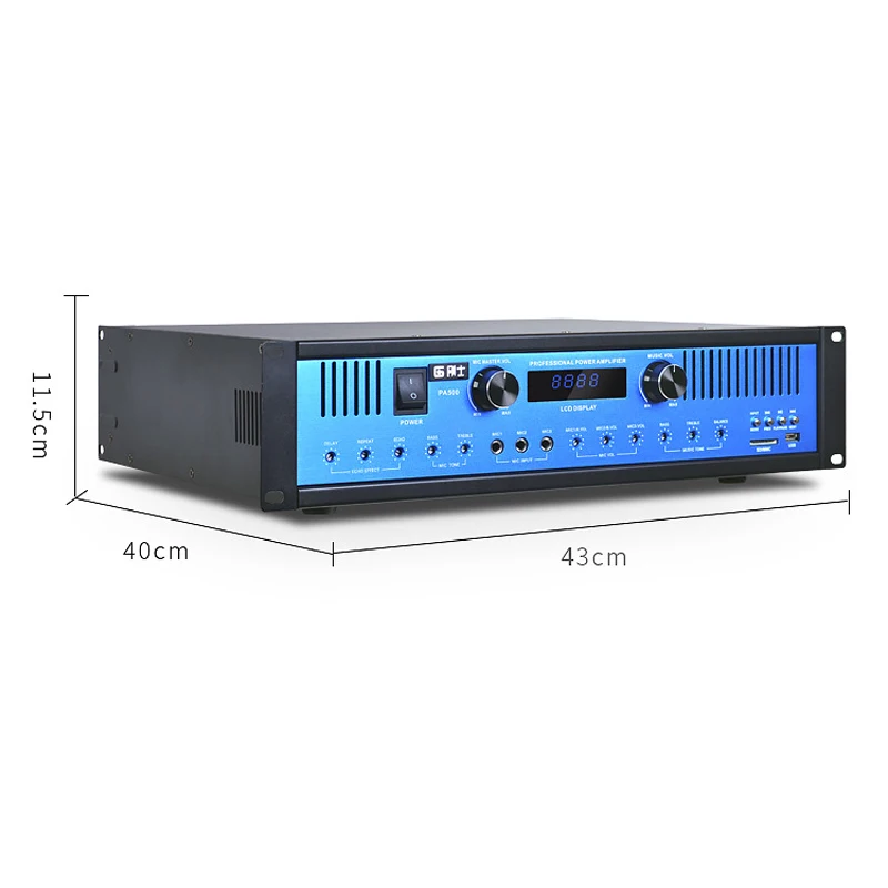 KYYSLB PA500 4 8ohm 220 Вт * 2 профессиональный усилитель высокой мощности домашний KTV Bluetooth K