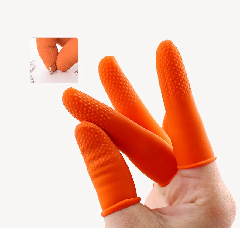 

100pcs Protective Antislip Fingertips Gloves Latex Rubber Finger Cots Antistatic Gloves