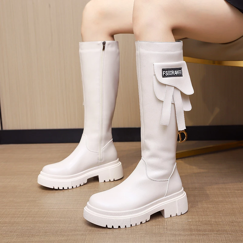 

Женские резиновые ботинки, обувь для женщин, зимние ботинки на низком каблуке, ботинки с круглым носком, Осень-зима 2021, ботинки на платформе ...