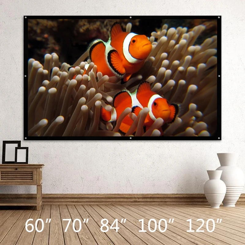 

68UB 60"/70"/84"/100"/120" Projector Screen 16:9 For Home Theater Cinema Movies Party