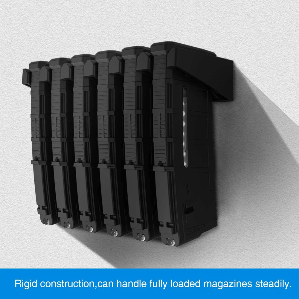 

Tactical Solid 6x Standard PMAG Wall Mount Magazine Holder Home Mag Storage Rack for AR-15 Hunting Accessories