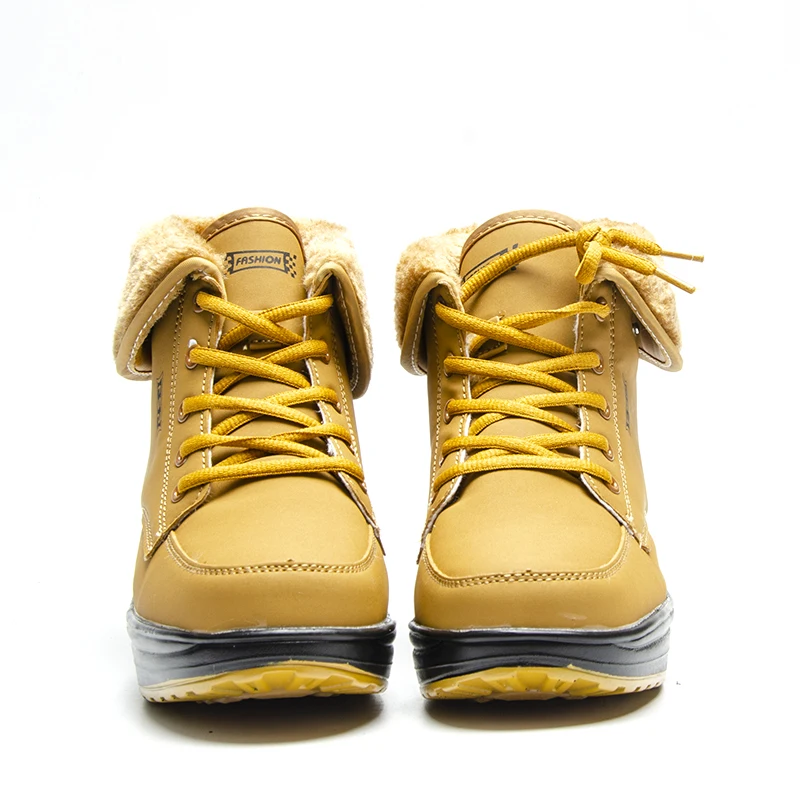 Женские ботинки на шнурках Fujin зимние высокие из искусственной кожи с мягкой