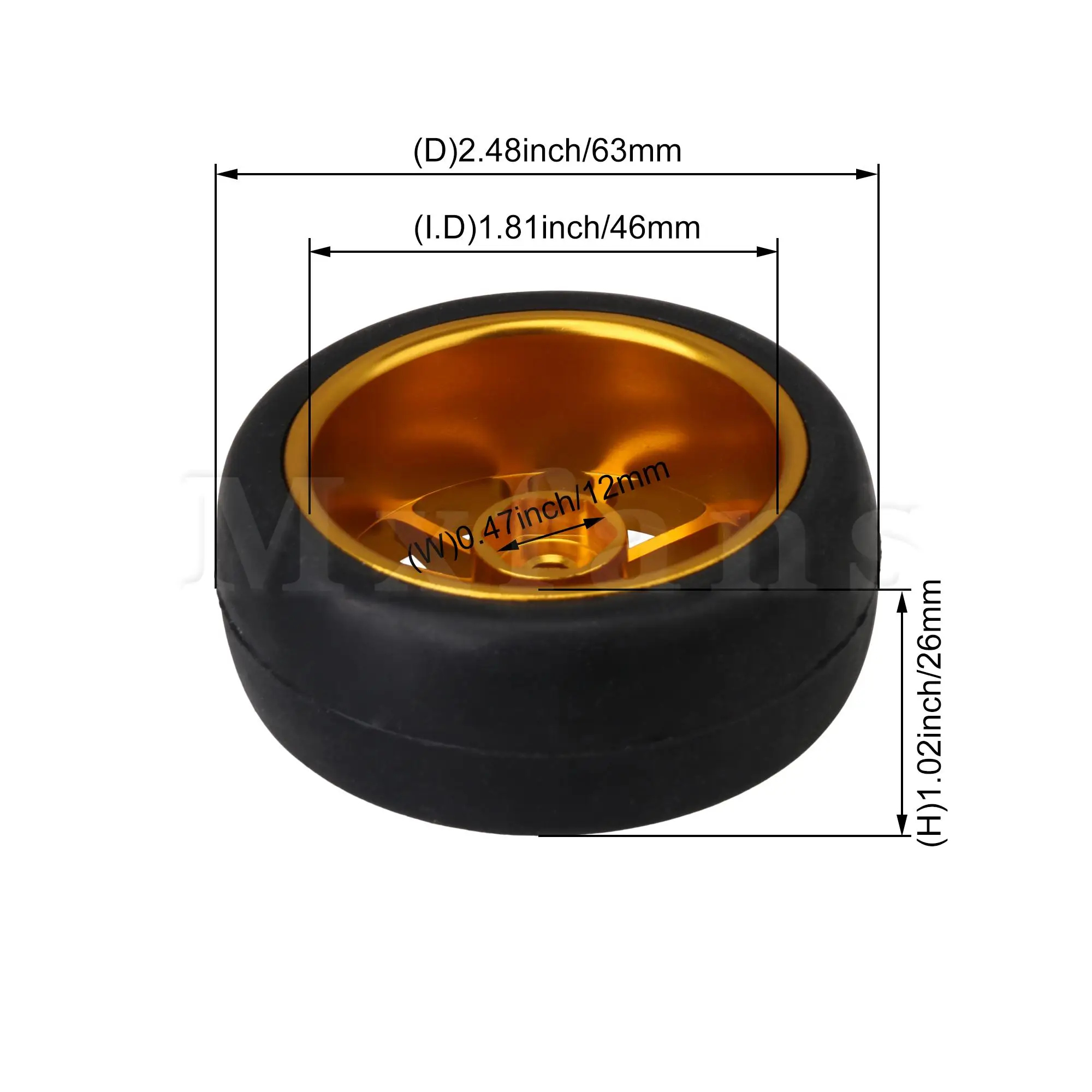 

Mxfans 4Pcs Gold 12 Spoke Wheel Rim Tire Replacement for WPL D12-032 1:10 RC