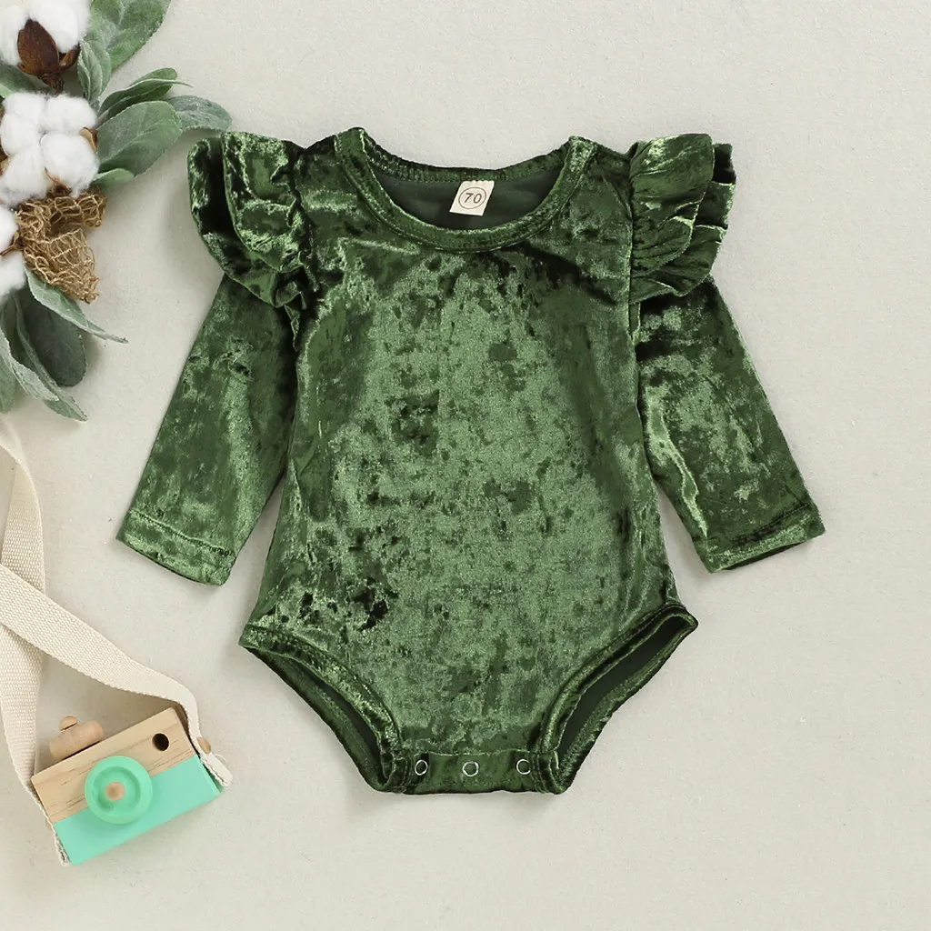 Боди с длинными рукавами и рюшами для новорожденных мальчиков девочек