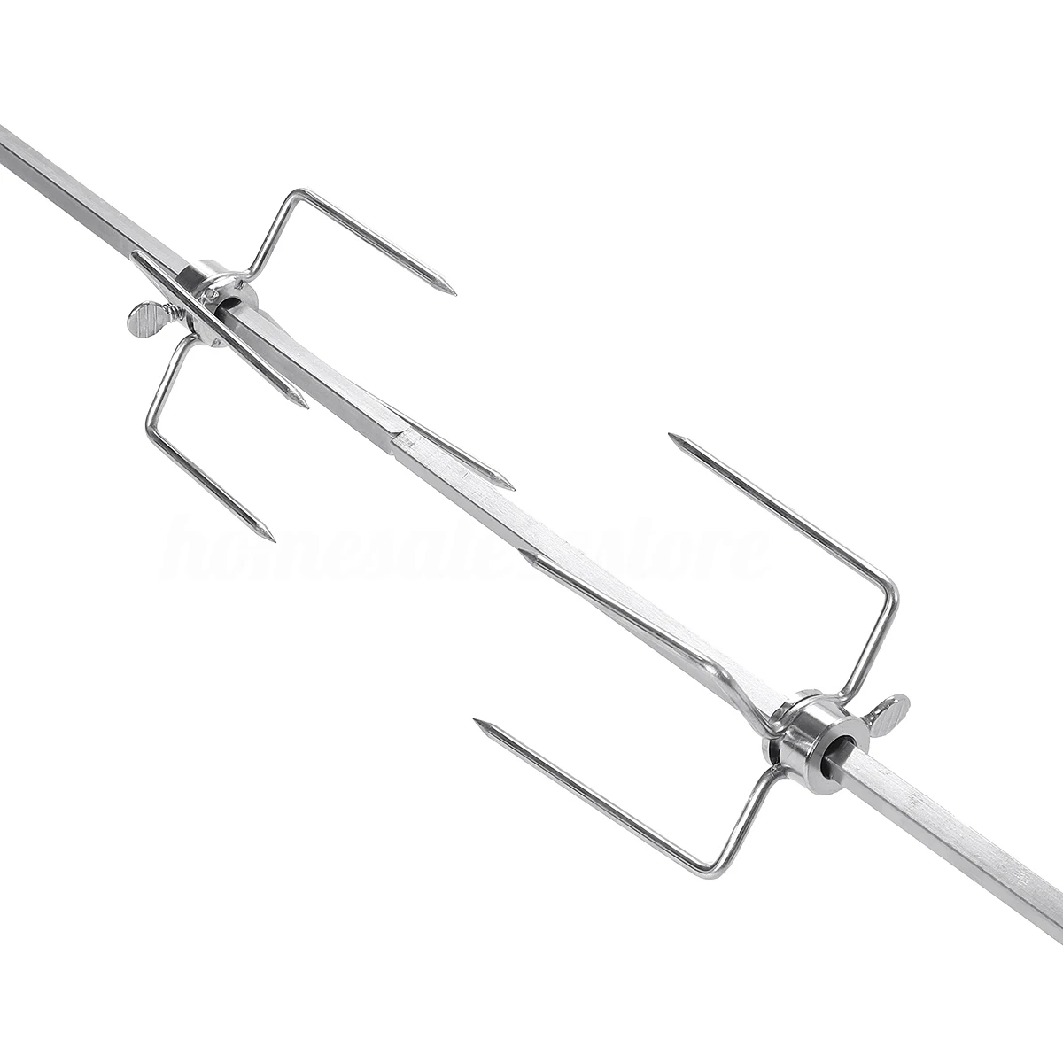 

4W 110V Stainless Steel Rotisserie BBQ Grill Roaster Spit Rod Motor Set Meat Fork Camping Charcoal Grill Kits BBQ Accessories