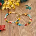 Go2Boho женские серьги-кольца в стиле бохо, серьги в этническом стиле, ювелирные изделия, бисер Miyuki, бусы, подарок для нее, нержавеющая сталь