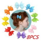 Банты из корсажной ленты 8 шт.компл. с зажимом для милых девочек, шпильки для волос, заколки, Детские аксессуары для волос