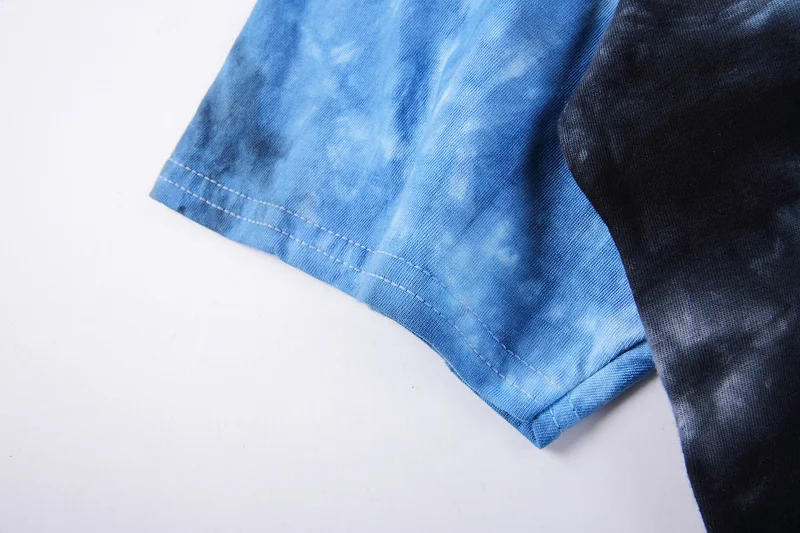 

Travis Scott ASTTROWORLD Letter Printed Blue Tie-dye T shirts tees Hiphop Streetwear Cotton T shirt Summer Style