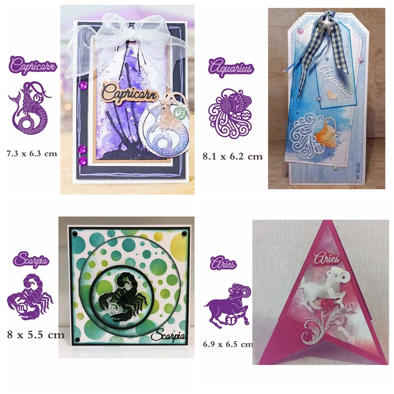 Двенадцать созвездий животное слово металлические режущие штампы трафареты для