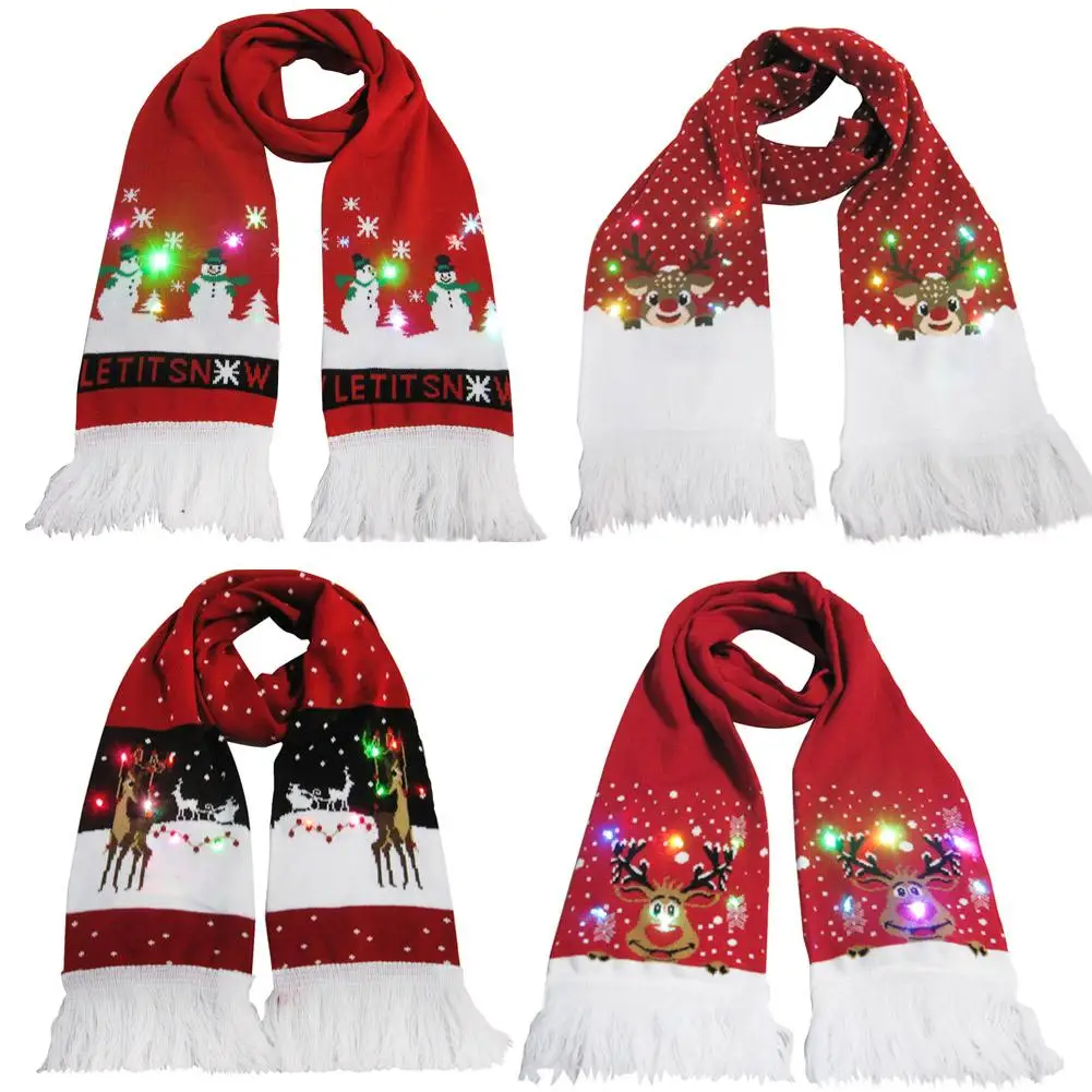 Рождественская шапка светодиодный с изображением Санта Клауса лося снеговика и