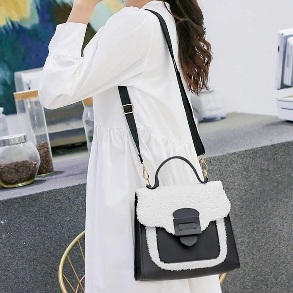 

Backpack Women Novelty Fashion Casual Women Shoulders Student Small Backpack Plush Messenger Bag Hand Bag