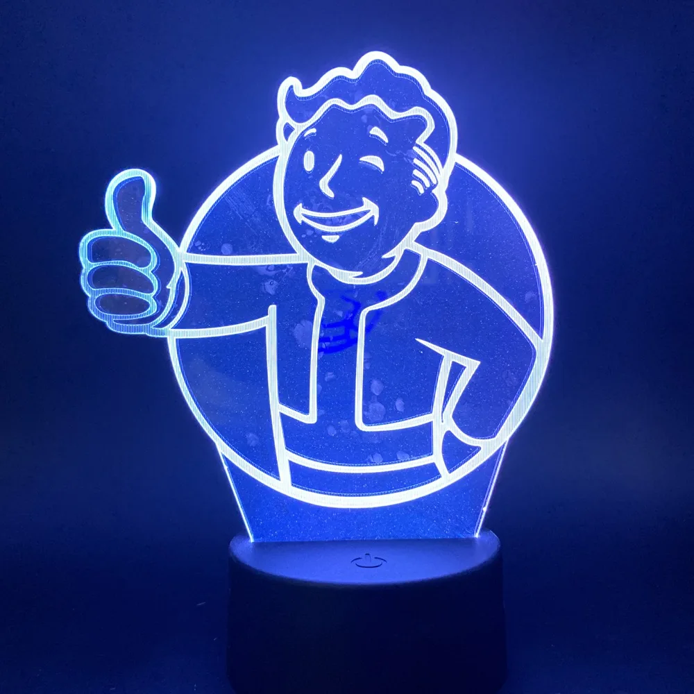 3d светильник Fallout Shelter светодиодный ночник с сенсорным датчиком меняющий цвет