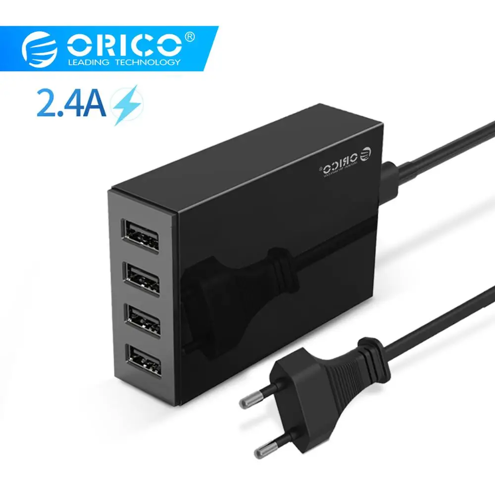 ORICO USB Зарядное устройство Настольный мобильный телефон Зарядное устройство 5V 2.4A 34 Вт макс. адаптер для samsung Xiaomi huawei iphone