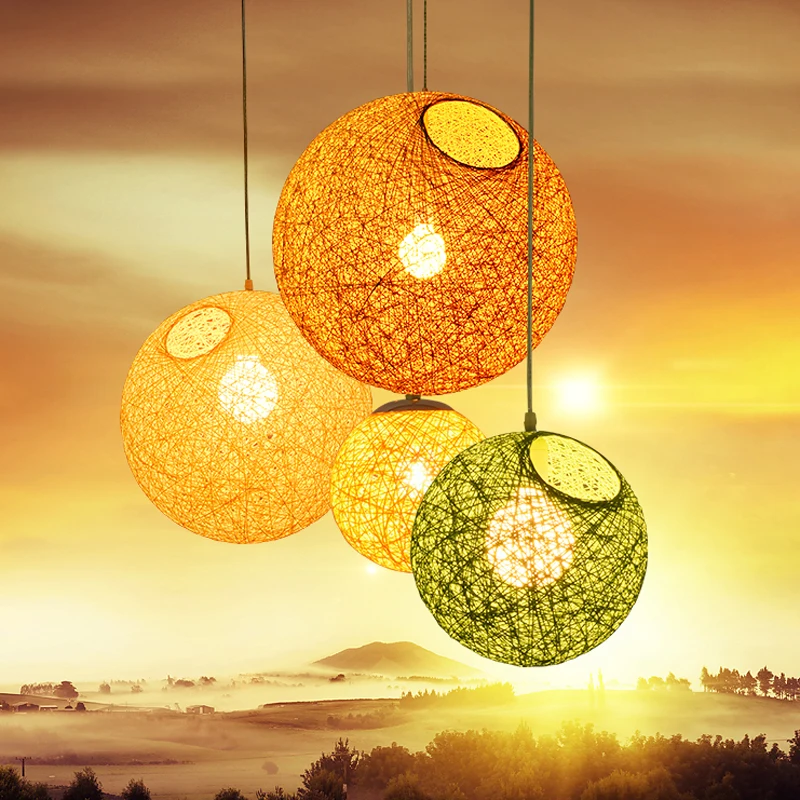 Индивидуальные креативные тканые подвесные светильники лампы для ресторанов