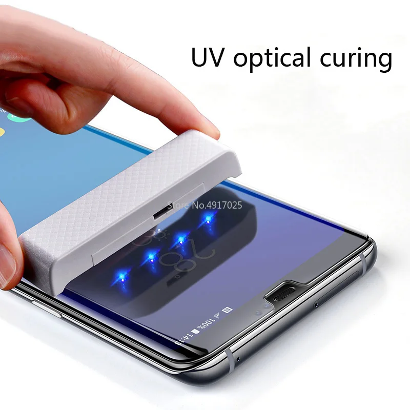 Прозрачный изогнутый УФ жидкий Полный Клей закаленное стекло для samsung Galaxy S10 S8 S9
