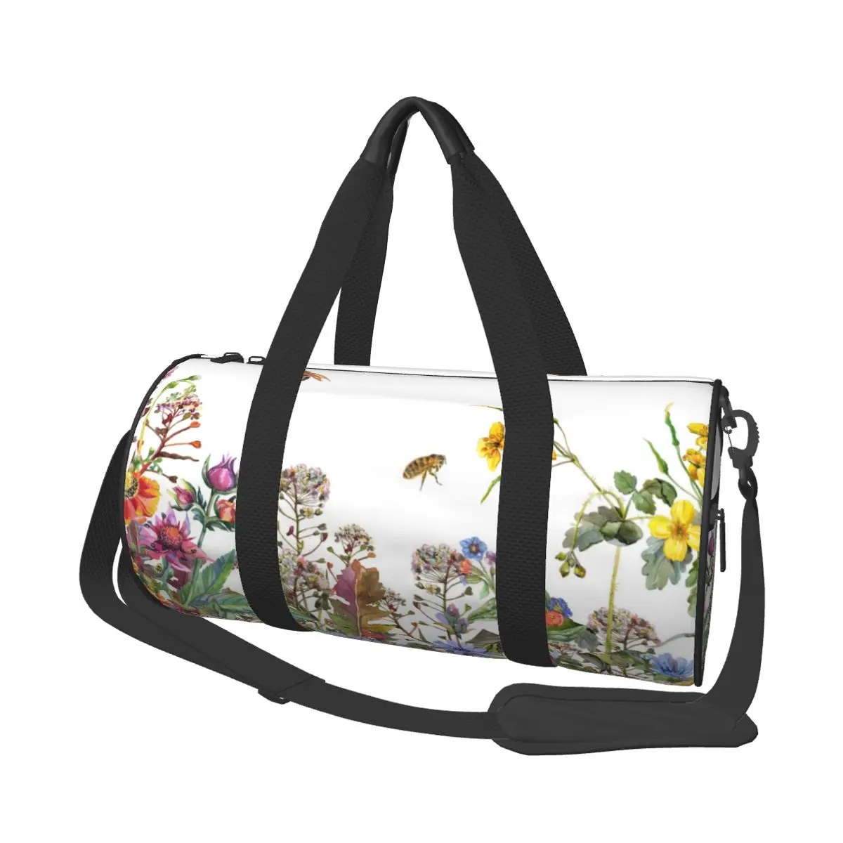 

Travel Bag Large Capacity Luggage Duffle Bag Botanical Herbs And Wild Flowers Leisure Handbag Shoulder Bag Overnight Weekend Bag