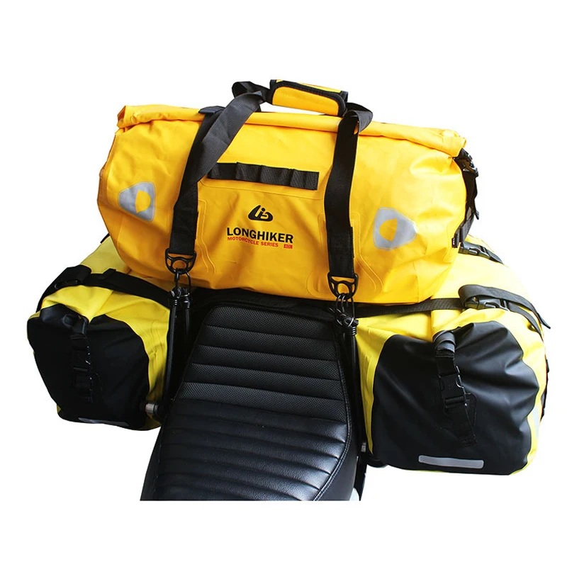 

40L Reflect Motorcycle Back Seat Bag Waterproof Plastic PVC Tail Bag Travel Handbag Luggage Suitcase Knight Locomotive Rear Bags