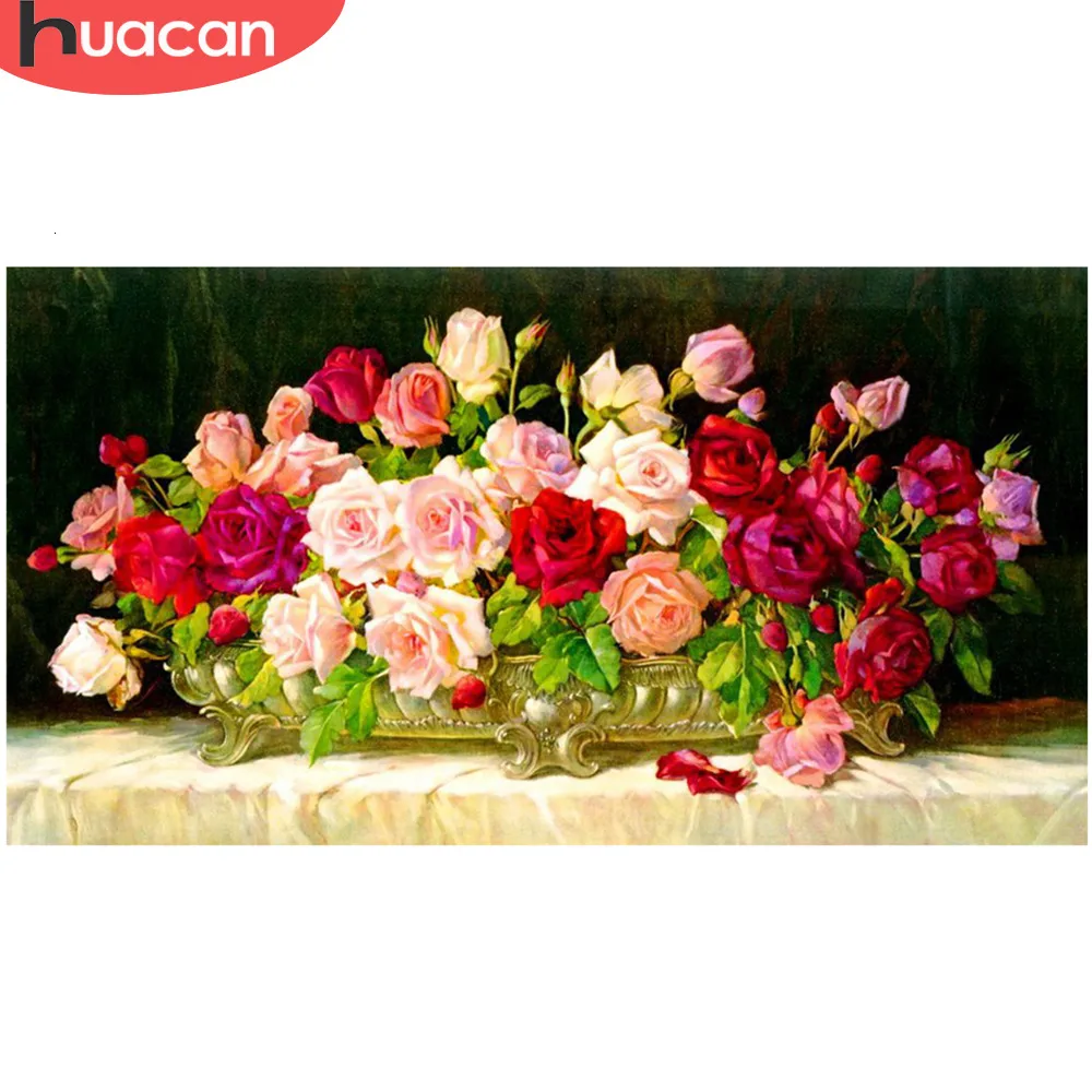 HUACAN полностью квадратная Алмазная вышивка цветы алмазная Картина Вышивка