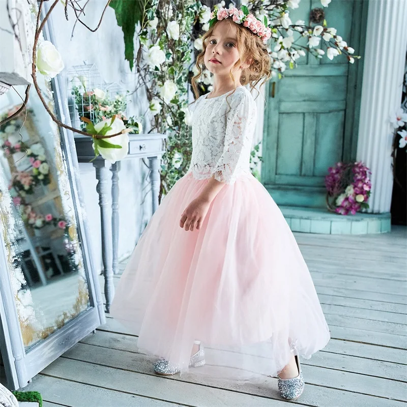 Детское летнее платье для девочек с цветами на свадьбу вечернее маленькой
