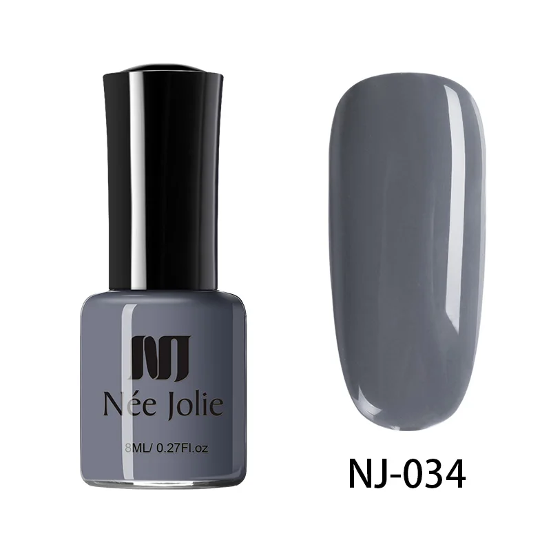 8ml NJ-034 Ни Джоли 8 мл 3,5 серый розовый цвет лак для ногтей 70 Цвета полу-прозрачная; Нейл-арт лак телесного цвета продолжительный блеск для ногтей дизайн - Цвет: 8ml NJ-034