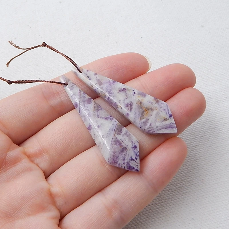 Распродажа 1 пара натуральный камень фиолетовый кружевной агат модный