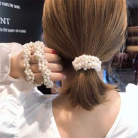 fashion imitation pearls beads headbands ponytail holder for girls scrunchies elastic hair bands rubber rope hair accessories