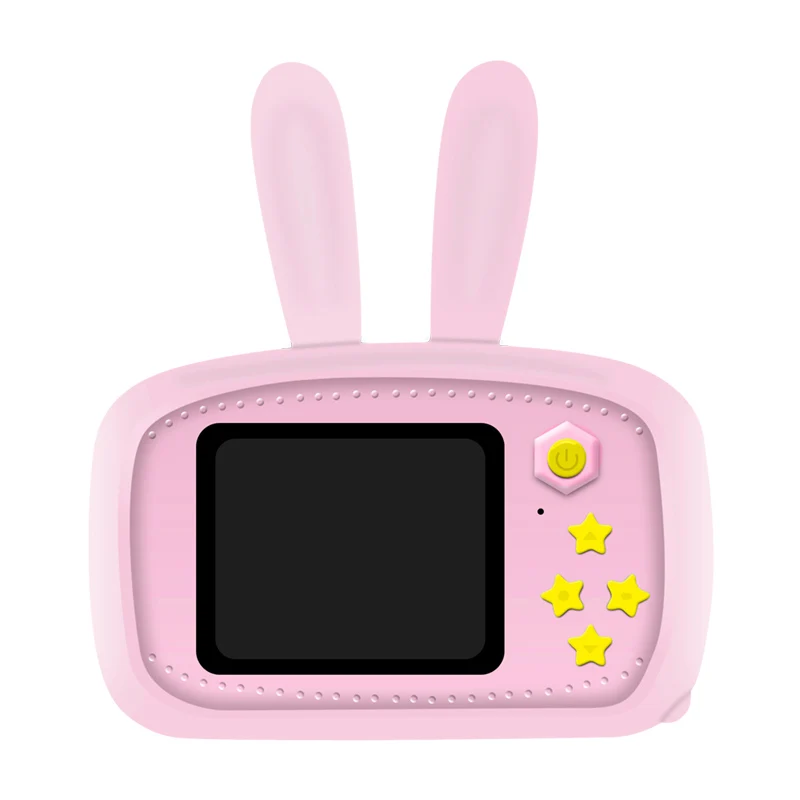Children Cute Aniaml Digital 1300W HD Camera Cartoon Bear Shape 2 Inches IPS Screen Mini Toy Gift For Kids | Электроника