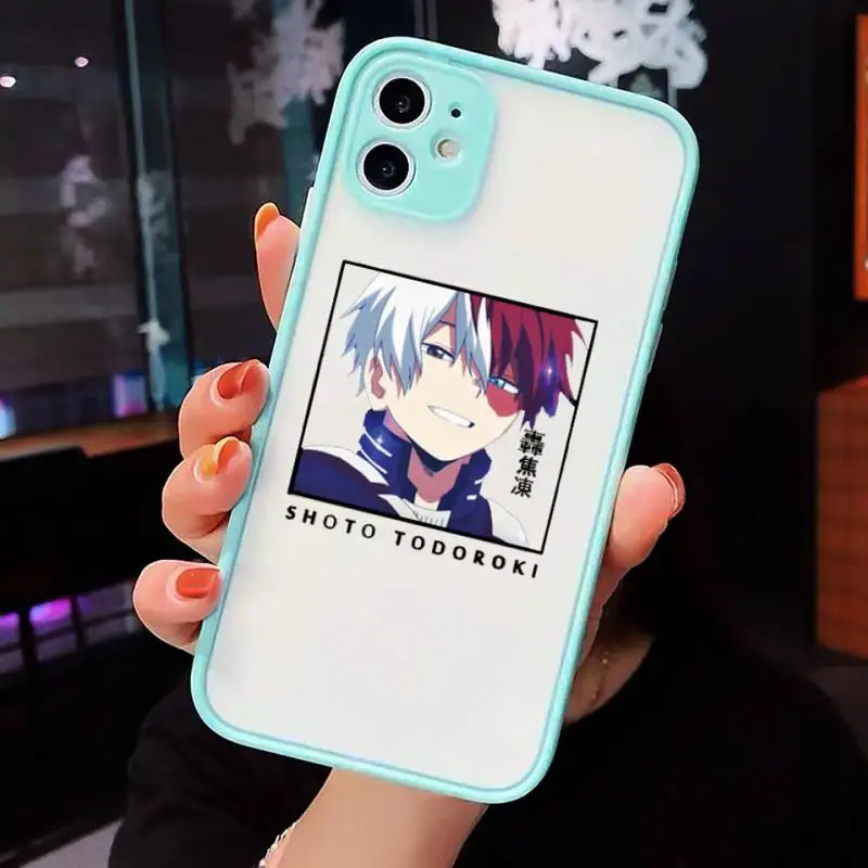 

Hot Japanese Anime My Hero Academia Phone Case matte transparent For iphone 7 8 11 12 plus mini x xs xr pro max cover