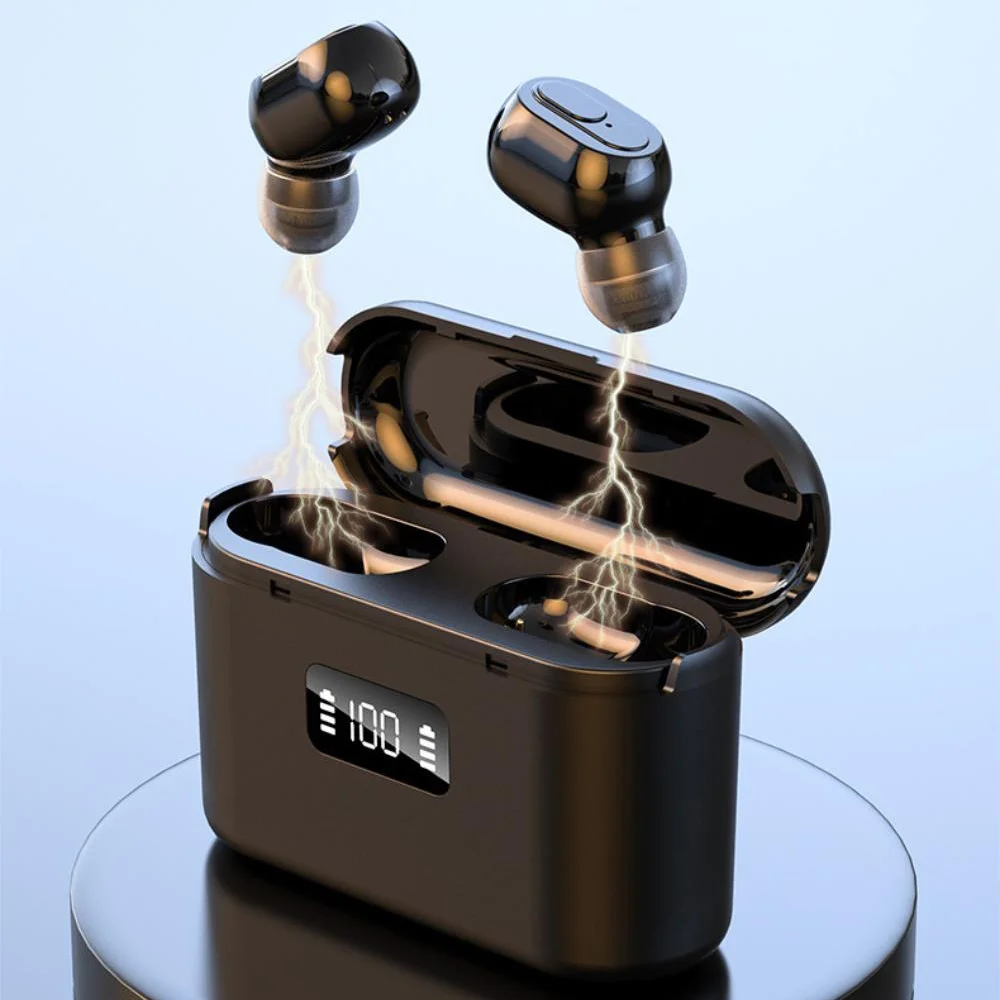 

TWS-стереонаушники спортивные с зарядным футляром и поддержкой Bluetooth