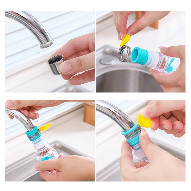 

Degree Adjustable Water Tap Extension Upgrade Version Double Filter Shower Water Tap Faucet Extender Home Kitchen Accessories