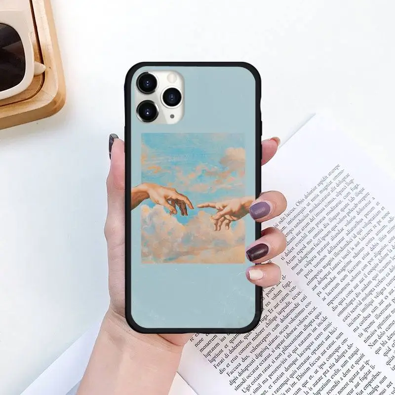 

Retro Renaissance angel art Phone Cases for iPhone 11 12 pro XS MAX 8 7 6 6S Plus X 5S SE 2020 XR Luxury brand shell funda coque