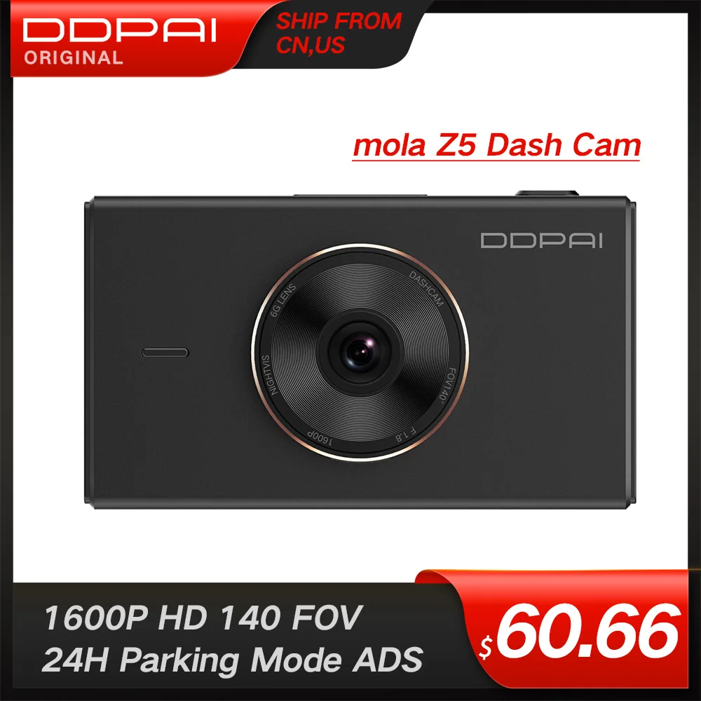 Оригинальный Автомобильный видеорегистратор DDPAI 1600P mola Z5 Wi Fi ADAS 3 дюйма IPS