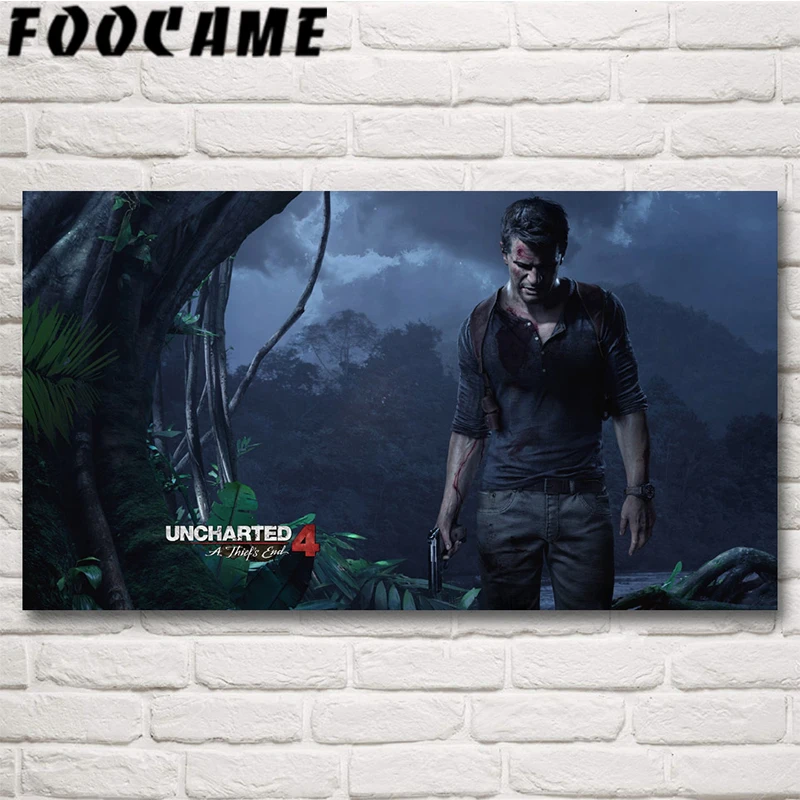 Foocome Uncharted 4 A Thiefs End современный домашний Декор Гостиная шелковая Живопись игра