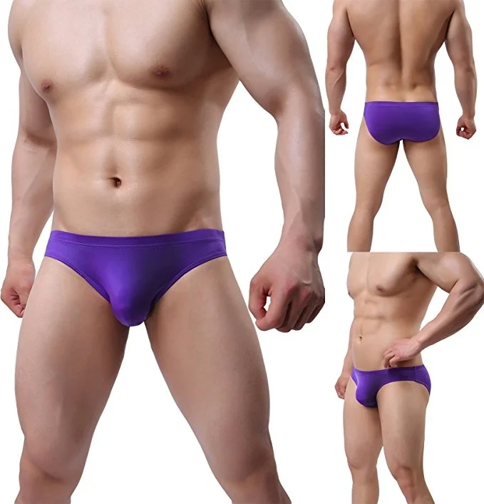 

NXY Men's Sexy Ice Silk Bikini Underwear Low Rise Seamless Breathable Briefs Men Transparent Briefs KC-N04 Size XS-L
