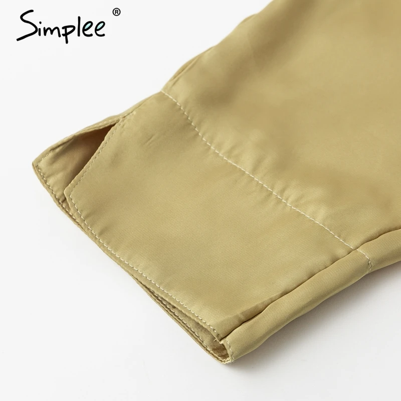 Simplee Сексуальная v-образным вырезом женская блуза рубашка Элегантная кнопка с