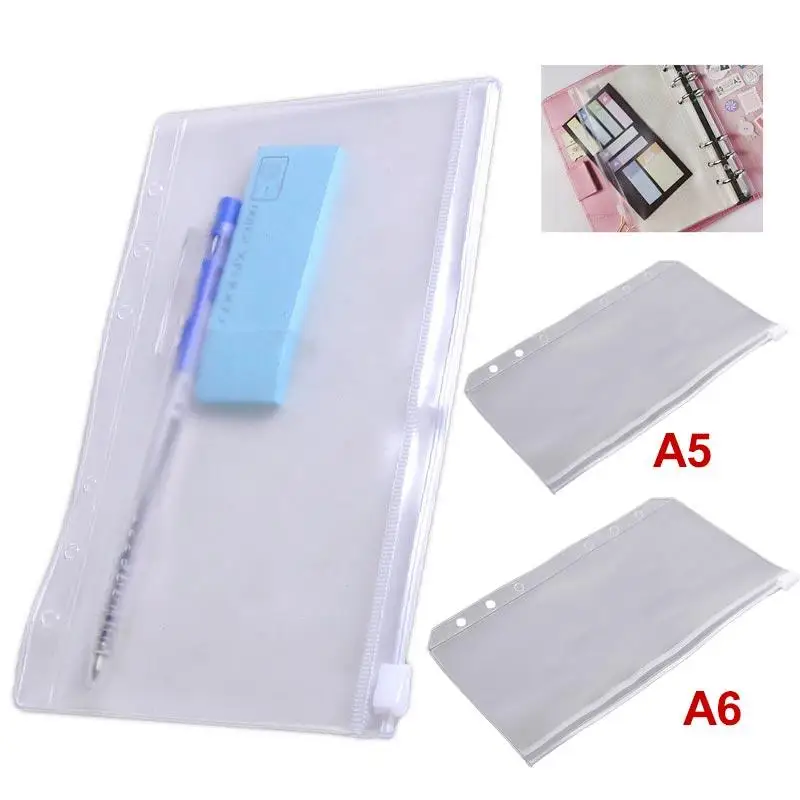 

Documents Pouch Large Capacity Paper Cover School Stationery A5 A6 Simple Practical Plastic Zip Envelope File Bag Organizer