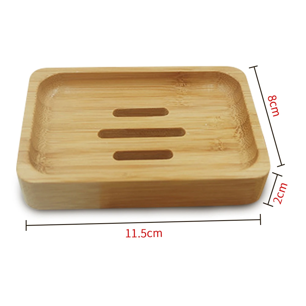 2pc Natural Bamboo Wooden Soap Tray Holder Portable Bathroom Shower Dishe Storage Container Keep Dry Rack Drain | Дом и сад