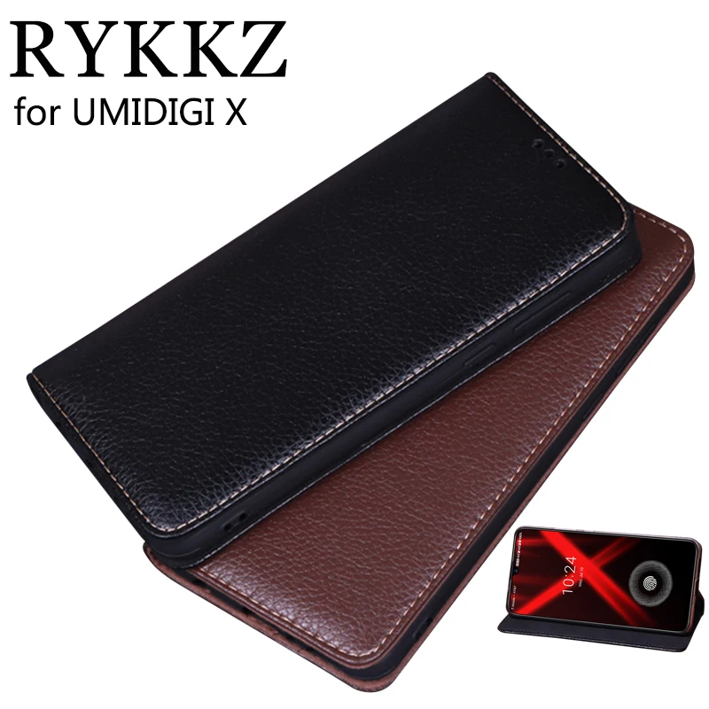 

RYKKZ Luxury Leather Flip Cover For UMIDIGI X Mobile Stand Case For UMIDIGI X Leather Phone Case Cover