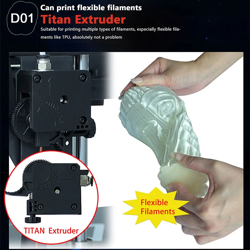 3D-принтер TRONXY D01 с бесшумной конструкцией высокоточный промышленной линейной