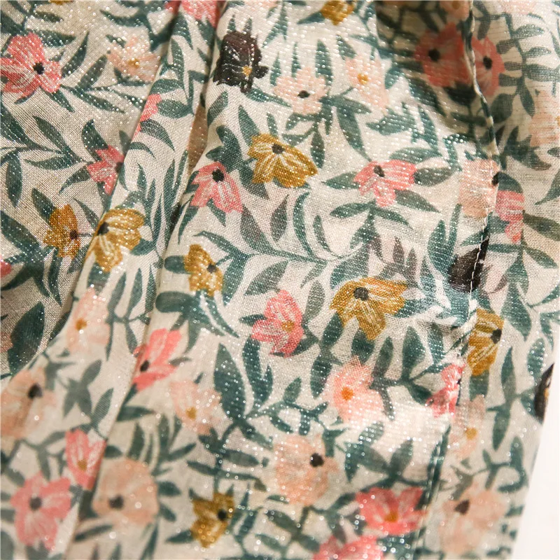 

Ladies Fashion Wheat Floral Glitter Fringe Viscose Shawl Scarf High Quality Print Soft Pashmina Stole Foulard Muslim Hijab Sjaal