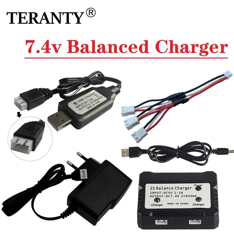 7 4v lipo battery usb charging units for rc uav fpv drone spare parts 7 4 v battery charger rc racing drone diy accessories free global shipping