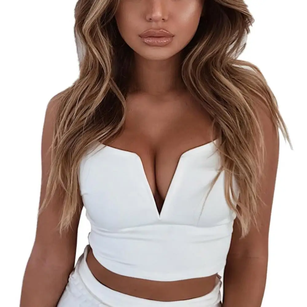 Женский сексуальный топ на бретелях однотонный без рукавов футболка с глубоким