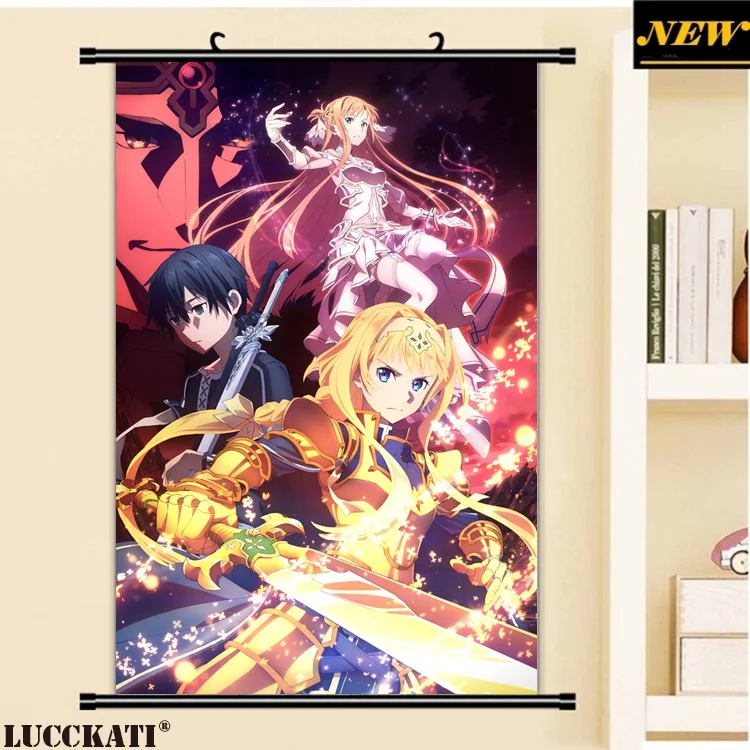 40X60 см Sword art онлайн Sao Asuna Kazuto kirito alice сексуальный леденец пистолет каска