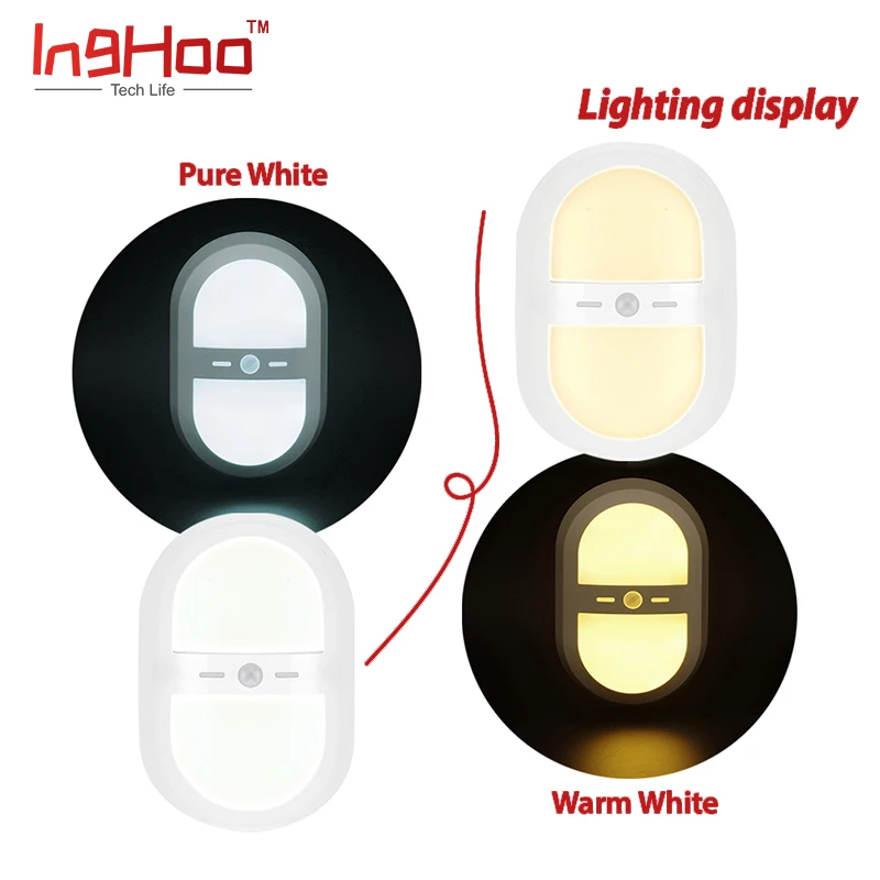 Ночной светильник с датчиком движения Inghoo светодиодный для кухни лестницы