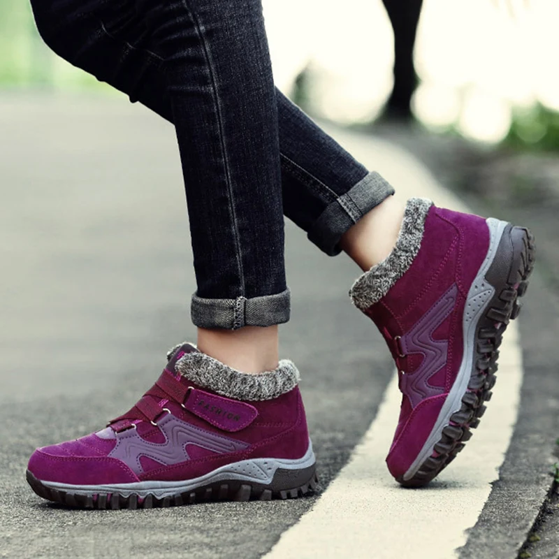 

Newly Women Winter Thermal Villi Boots Leather Platform High Top Warm Shoes S66