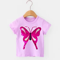 family matching outfits baby girls t shirts summer children clothes color change butterfly t shirts for mother daughter