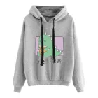 Милые толстовки с принтом, женская модная повседневная толстовка с капюшоном с забавным принтом, свободные спортивные топы, Толстовки, худи